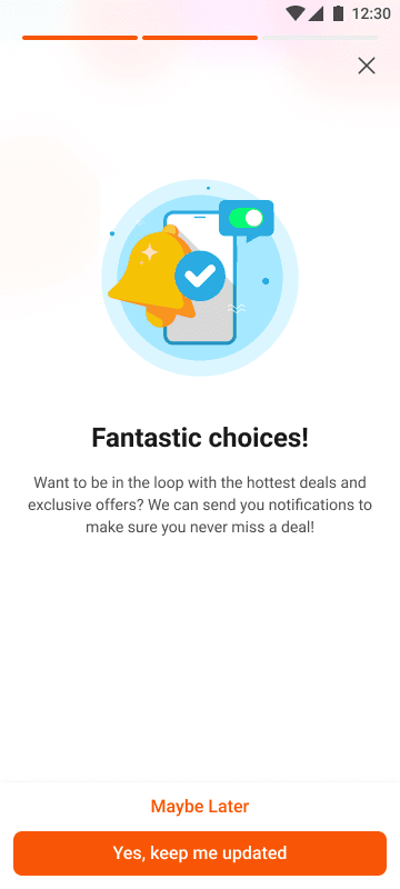Daraz onboarding notification permission screen